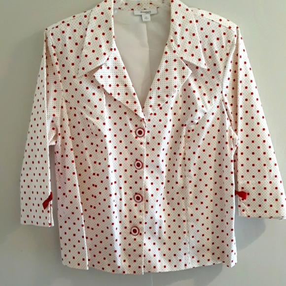 Dress Barn Jackets & Blazers - Polka dot jacket NWOT